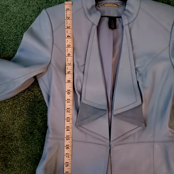 WHBM LIGHT BLUE LEATHER JACKET - Picture 14 of 16